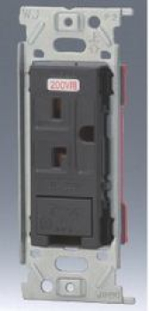 アースターミナル付 高容量200Vコンセント 金属枠 (SB色)